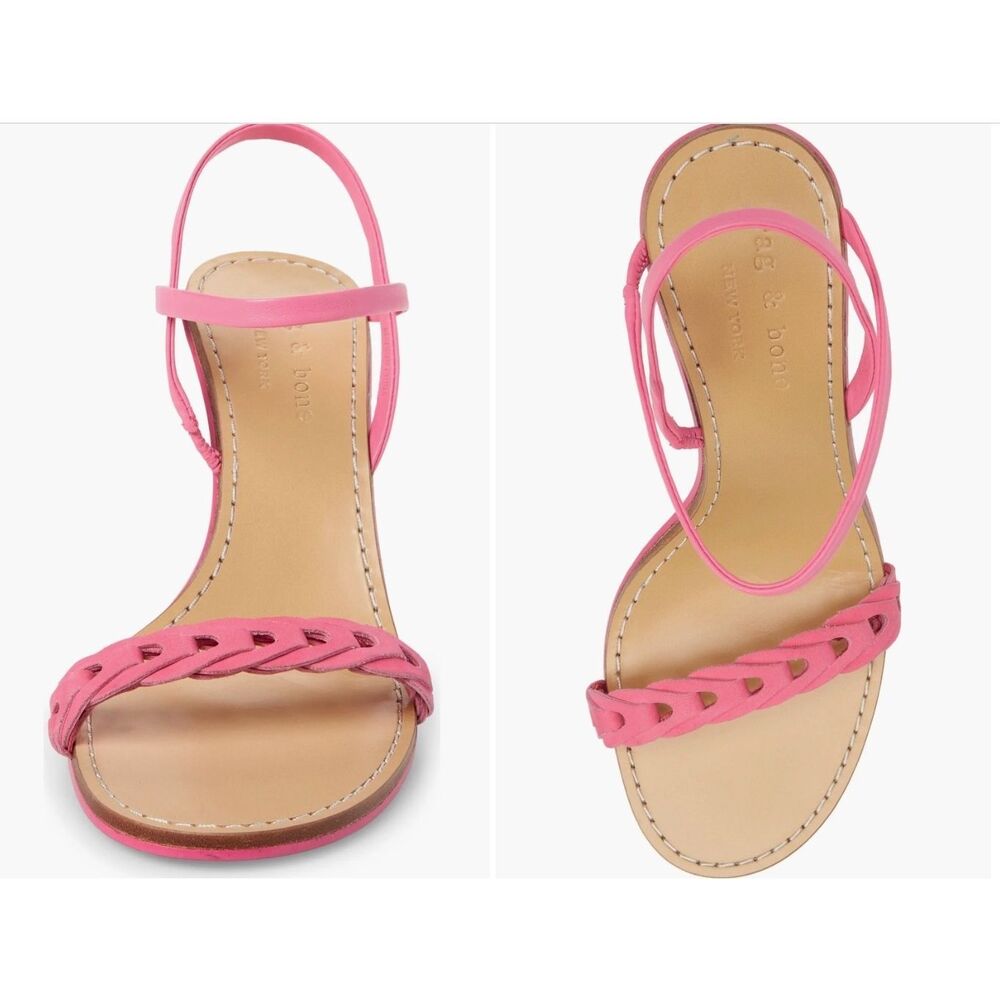 New rag & bone Infinity Cylinder-Heel Slingback Sandals in Pink Size 40 US 10 - Picture 2 of 8